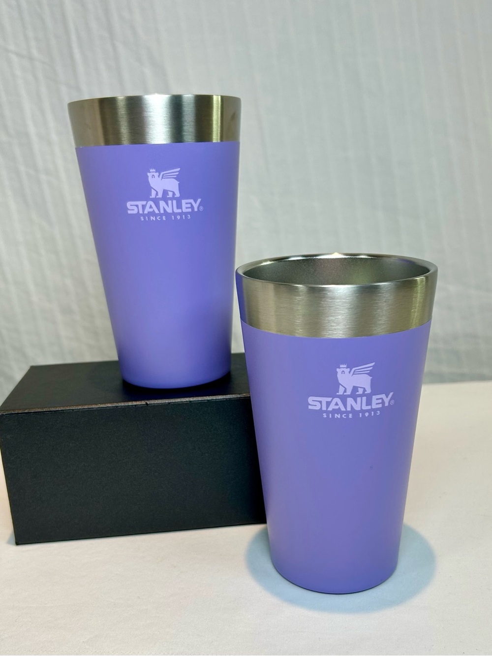 Stanley Adventure 16 oz Stacking Vacuum Pint Tumbler Cups - set of 2 Lavender